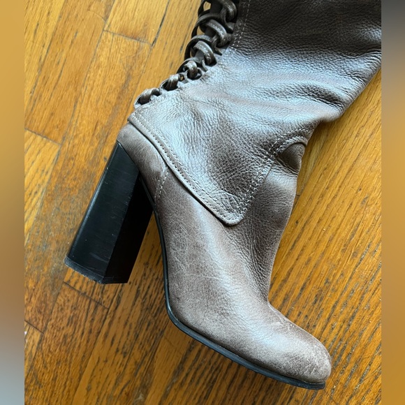 Vince Camuto Tolla leather over the knee lace up back with side zipper size 6.5 - Picture 7 of 15